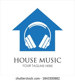 House music logo images illustration design template