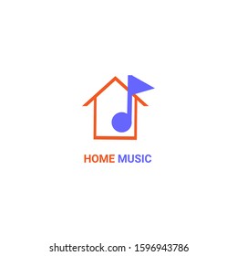 house music logo shaped house and music for business