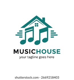 House music logo template. vector illustration