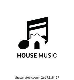Plantilla de logo de música house. Ilustración vectorial