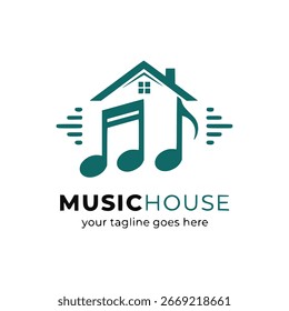 House music logo template. vector illustration