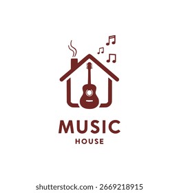 Plantilla de logo de música house. Ilustración vectorial