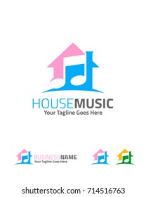 House music logo template vector