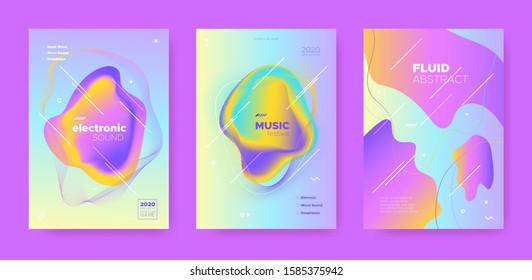 House Music Poster. Abstract Gradient Shape. Night 3d Banner. Fluid Shape. Pink Dance Music Poster. Pastel Wave Gradient Blend. Disco Club Festival. Dj Party. Techno Music Poster.