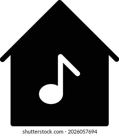 icono plano del vector de música house