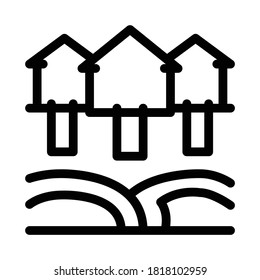 house natural heating icon vector. house natural heating sign. isolated contour symbol illustration