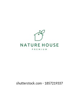 House Nature with Leaf Logo Design Inspiration