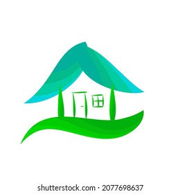 house of nature logo icon, vector illustration