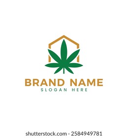 House Nature with Plant Leaf logo