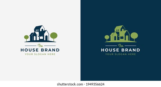 House Negative Space Style Logo Design