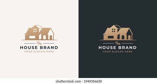 House Negative Space Style Logo Design