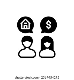 Icono de negociación de la casa en vector. Ilustración