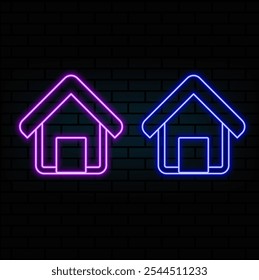 House neon icon. Simple thin line, outline vector of web icons for ui and ux, website or mobile application.