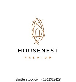 house nest logo vector icon illustration