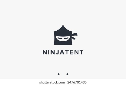 house ninja logo design vector silhouette illustration