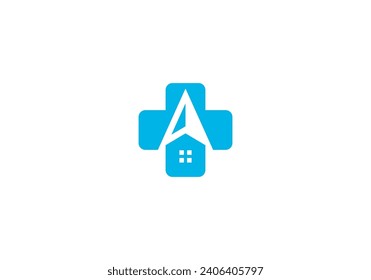 house with north logo, health care symbol icon design template