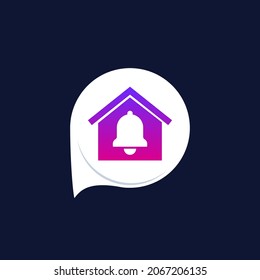 house and notification vector icon