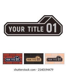 House Number sign in the form of a house with a place for the street name and house number