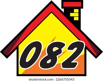 house number in vector art style