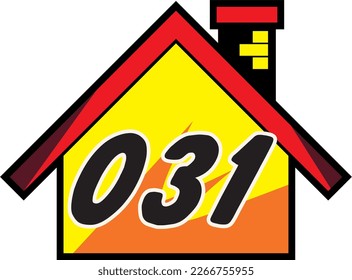 house number in vector art style