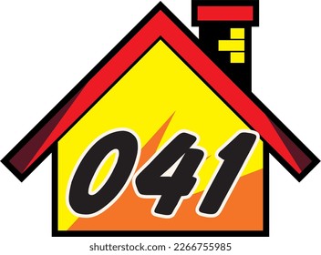 número de casa en estilo de arte vectorial