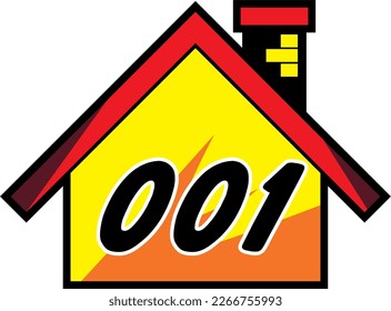 número de casa en estilo de arte vectorial