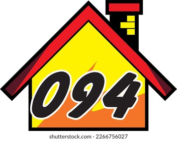 número de casa en estilo de arte vectorial