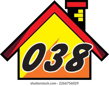 número de casa en estilo de arte vectorial