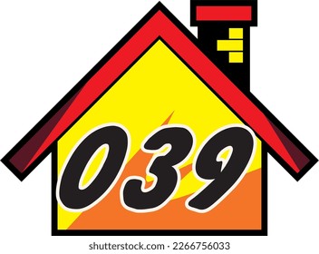 house number in vector art style