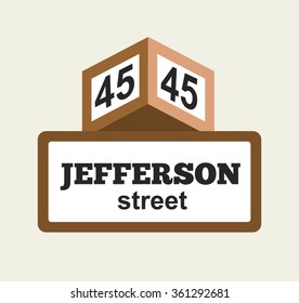 House numbers boards sign isolated