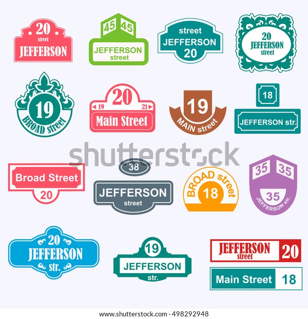 House numbers boards sign\
isolated
