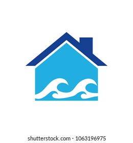 House Ocean Logo Icon Design