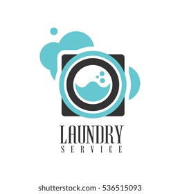 House And Office Cleaning Service Hire Logo Template With Washing Machine For Professional Cleaners Help For The Housekeeping