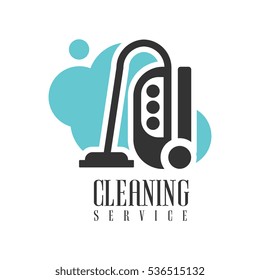 House And Office Cleaning Service Hire Logo Template With Vacuum Cleaner For Professional Cleaners Help For The Housekeeping