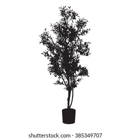 House and office tree silhouette. Vector illustration. EPS 10