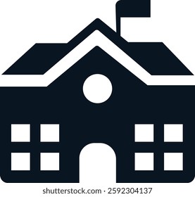 house on a background home icon with flag 