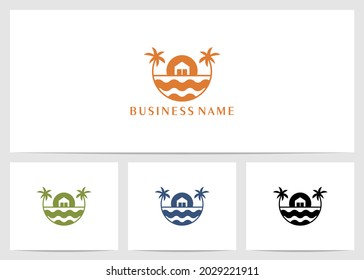 House On Beach Logo Design