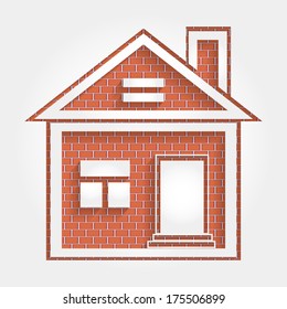 house on brick wall