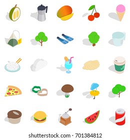 House on the farm icons set. Isometric set of 25 house on the farm vector icons for web isolated on white background