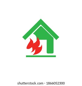 Una casa con un ícono de fuego.