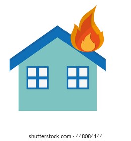 house on fire icon