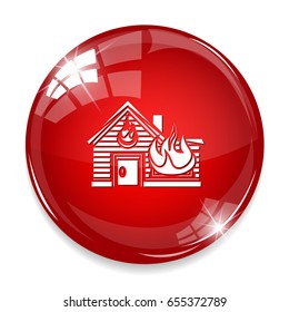 house on fire icon