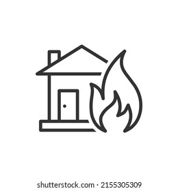 House on fire icon design isolated on white background. Vector illustration