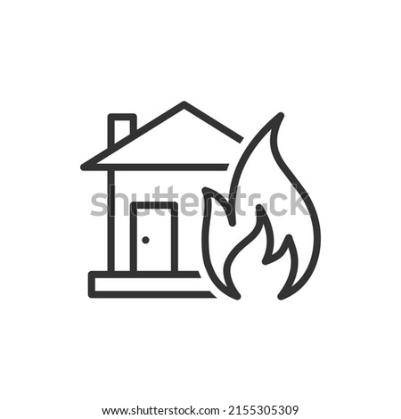 House on fire icon design isolated on white background. Vector illustration