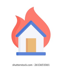 House On Fire Icon Element For Design