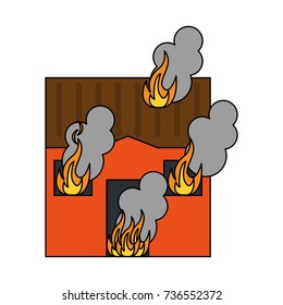 house on fire icon image 
