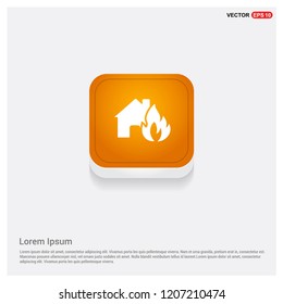 House on fire icon Orange Abstract Web Button - Free vector icon