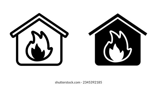 House on fire icon. sign for mobile concept and web design. vector illustration