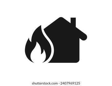 House on Fire , Insurance property icon,Vector illustrator