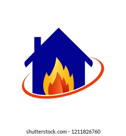 House on Fire, Preventing Fire. Fire Alarm?. Vector illustration.